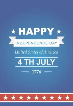 Bright vector for the Independence Day. Stock Illustration