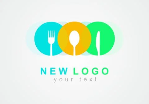 Bright vector logo design for restaurant, cafe, bar. Color abstract icon for the Stock Illustration