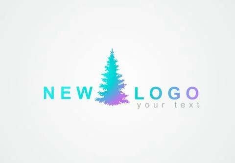 Bright vector logo with the image of a tree, spruce, pine. Stock Illustration
