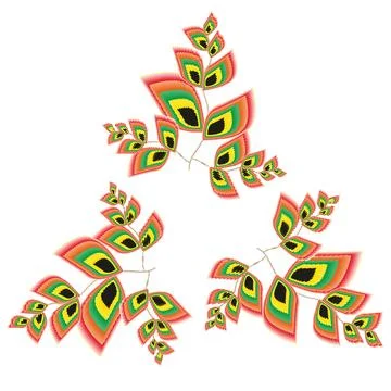 Bright vector pattern of elements resembling leaves. Illustrazione stock