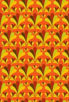 A bright vector pattern of stylized plant elements, reminiscent of ancient By Illustrazione stock