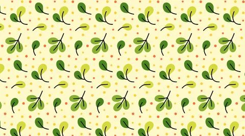 Bright vector seamless pattern with branches of green plants. 库存插图