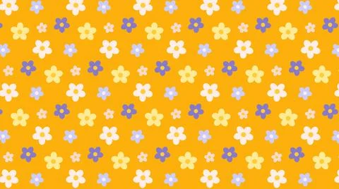 Bright vector seamless pattern with buds of purple flowers. Stock Illustration