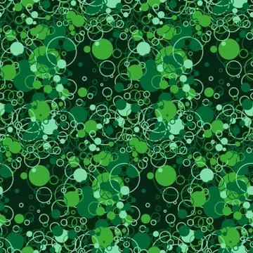 Bright vector seamless pattern of chaotic circles and rings. イラスト素材