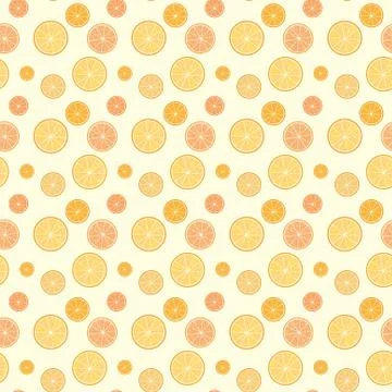 Bright vector seamless pattern of juicy oranges Stock Illustration