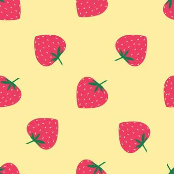 Bright vector seamless pattern with juicy strawberries Illustrazione stock