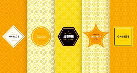 Bright vector seamless patterns Stock Illustration