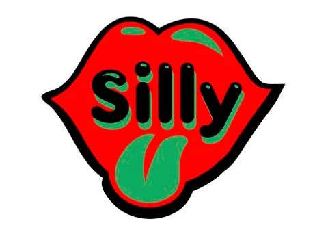 Bright vector SILLY speech bubble. Colorful emotional icon isolated on white  Stock Illustration