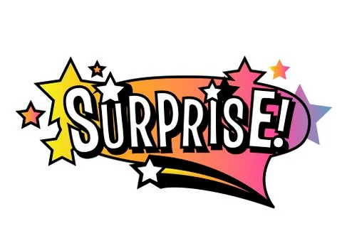 Bright vector Surprise speech bubble. Colorful emotional icon isolated  Stock Illustration