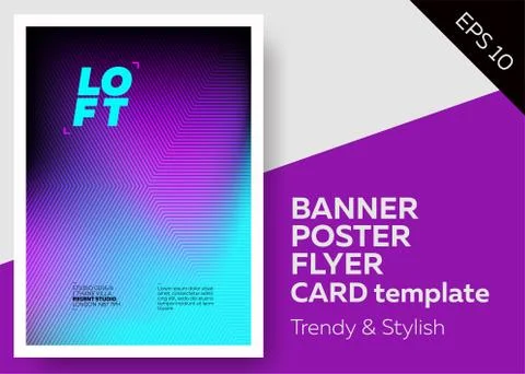 Bright Vector Template with Text Grid. Trendy Geometric Pattern, Colourful .. Stock Illustration