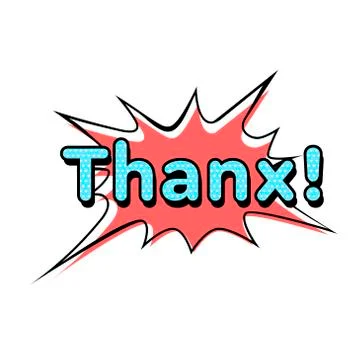 Bright vector Thanx speech bubble. Colorful emotional icon isolated  Stock Illustration