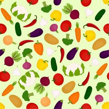 Bright vegetable pattern Illustrazione stock