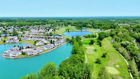 Bright Vegetative Landscape - The Links at Erie Village Stock Footage 336524949