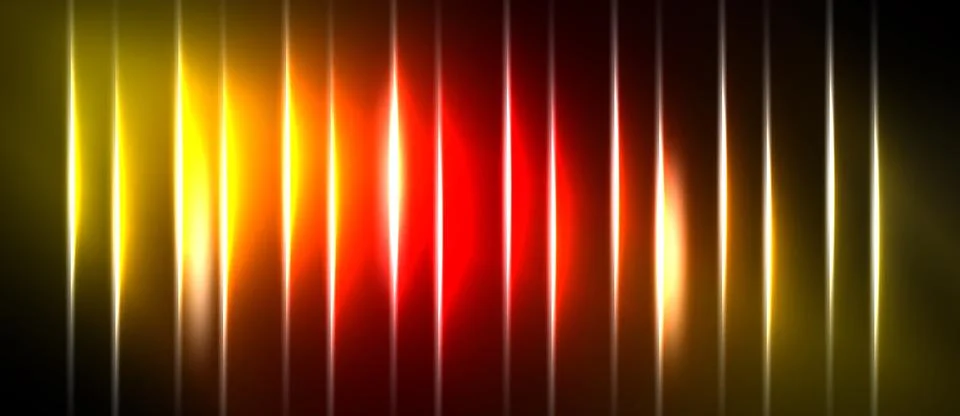 Bright vertical lines, gradient colors ranging from yellow to red. Dark Stock Illustration