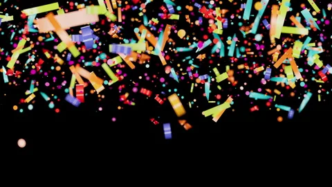 Bright vibrant particles descend creating a joyful celebratory background d.. 스톡 동영상 344420882