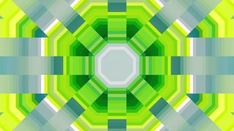Bright vibrant round kaleidoscopic target background in green yellow blue tones Stock Footage 270939458