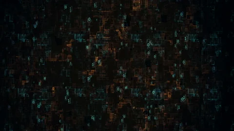 Bright video screens of personal data and information move across the dark Stock Footage 167215138