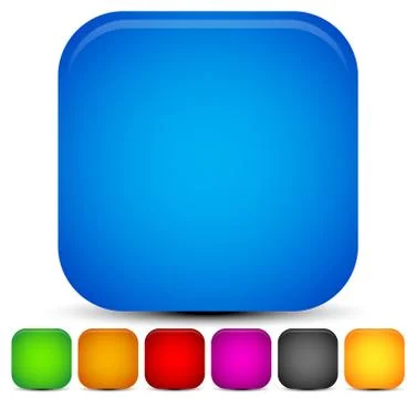 Bright, vivid rounded square backgrounds. 7 colors. Stock Illustration