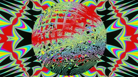 Bright VJ Loop animation of rotation of the sphere on an iridescent background. Stock Footage 172210667
