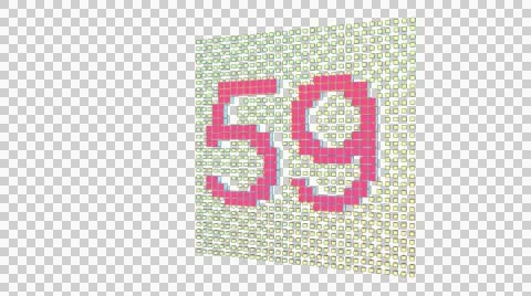 Bright Voxel Minute Long Countdown 库存影片 46055380