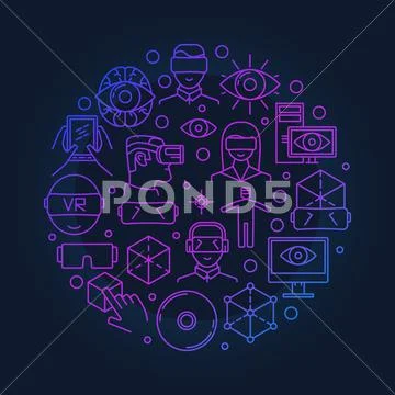 Bright VR round symbol Stock Illustration