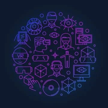 Bright VR round symbol Stock Illustration