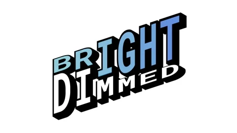 BRIGHT vs DIMMED, 3D Text Animation in Isometric View with Opposite Word Motion Stock Footage 314263312
