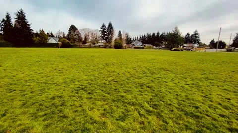 A bright walk through suburban grass with sound Stock Footage 245537995