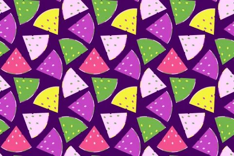 Bright watermelon vector seamless pattern Stock Illustration