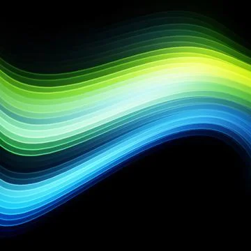 Bright wave on black Stock Illustration