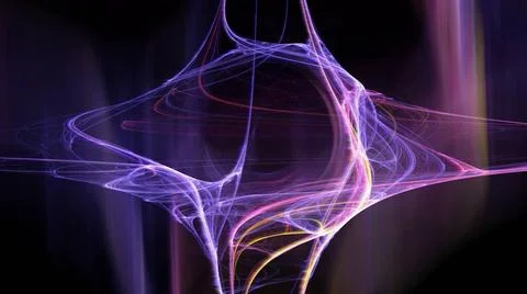Bright waves background with lines, modern abstract 3d render, computer ge... Foto stock