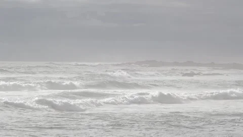 Bright waves in the sea in the afternoon Stock Footage 233382567