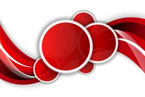 Bright wavy background with circles Stock Illustration