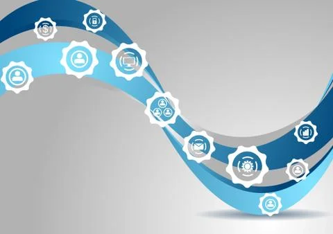 Bright wavy tech background Stock Illustration