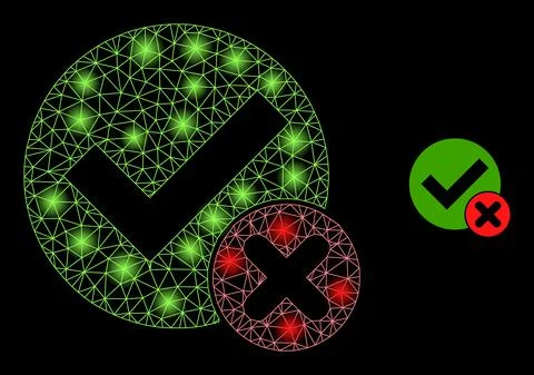 Bright Web Net False Positive Icon with Glare Dots Stock Illustration