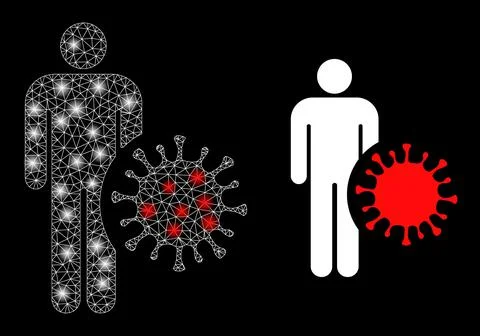 Bright Web Net Infected Man with Lightspots Stock Illustration