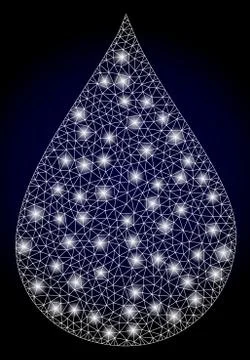 Bright Web Net Oil Drop with Lightspots Stock Illustration