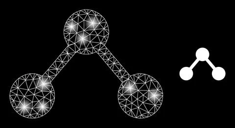Bright Web Net Relations Icon with Lightspots Stock Illustration