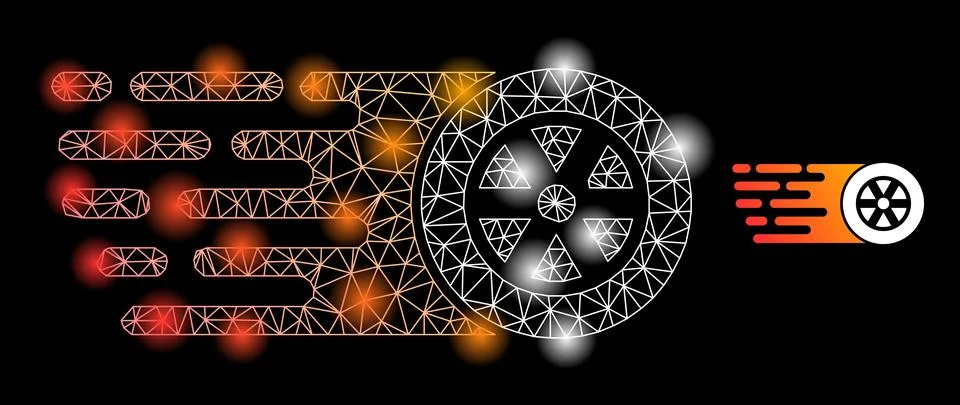 Bright Web Net Rush Wheel Icon with Glare Spots Stock Illustration