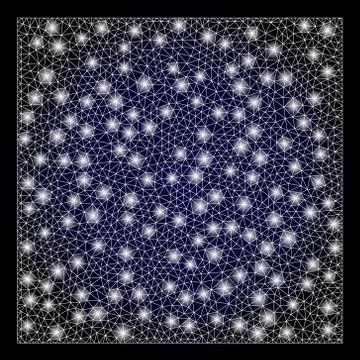 Bright Web Net Square Shape with Light Spots Stock Illustration
