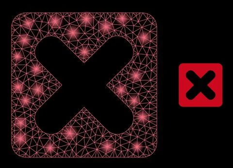 Bright Web Network Close Button Icon with Glare Dots Stock Illustration