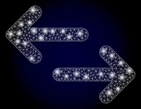 Bright Web Network Exchange Arrows with Glare Spots Illustrazione stock
