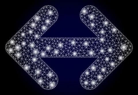 Bright Web Network Exchange Arrows Horizontally with Glare Spots Stock Illustration