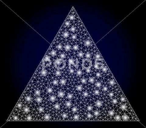 Bright Web Network Filled Triangle with Light Spots イラスト素材