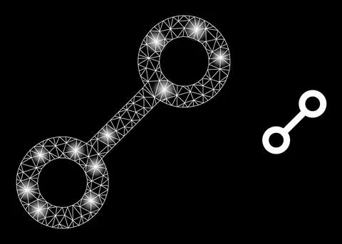 Bright Web Network Link Icon with Constellation Nodes Illustrazione stock