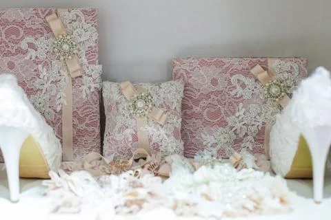 Bright wedding decorations 스톡 사진