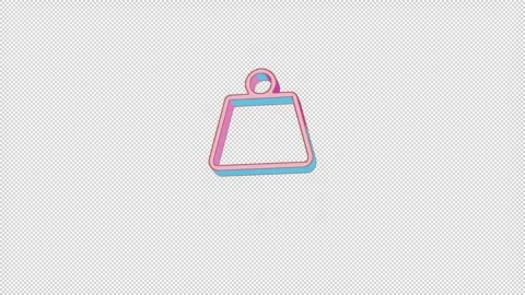Bright weight hanging icon is jumping merrily. Retro style. Alpha channel black. Stock Footage 253542887