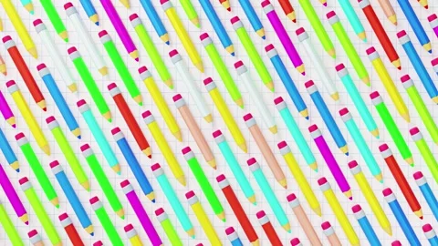 Bright "Welcome Back to School" 3D text on yellow notebook backdrop. Stock Footage 342571384