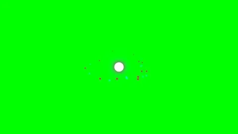 A bright white circular orb emitting small particles on a vibrant green scree Stock Footage 340903108