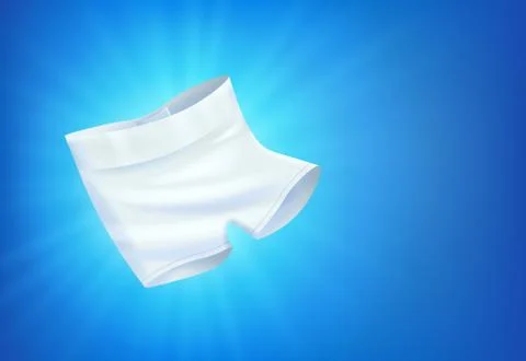 Bright white clean clothes, laundry on blue background Stock-Illustration